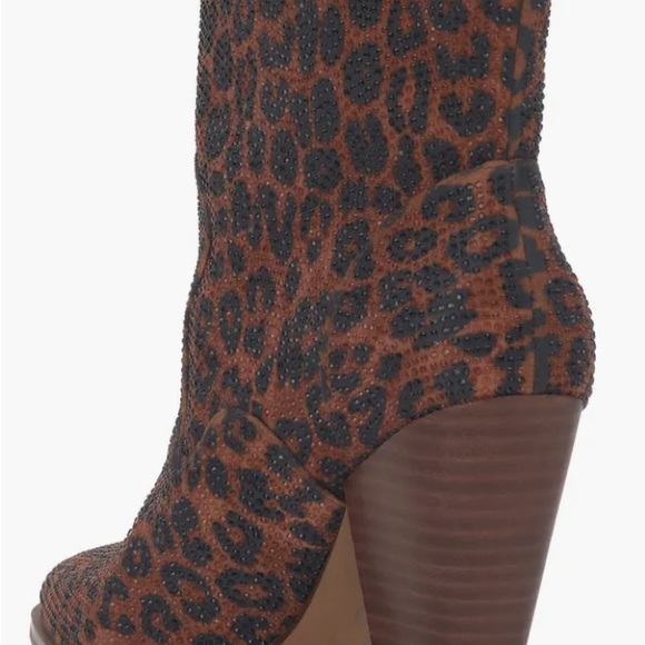 Jessica Simpson Cissely Leopard Print Rhinestone Western Boot BNWOB - Picture 5 of 12